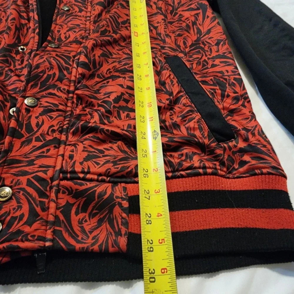 Empyre Surplus Men's‎ XL Red Black Hoodie Zip Snap Drawstring Skater Grunge Y2k - Picture 8 of 11